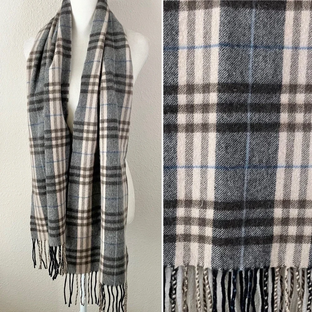 Tartan‎ Plaid Cashmere Blend Scarf Unisex Quiet Luxury Old Money Heritage Preppy